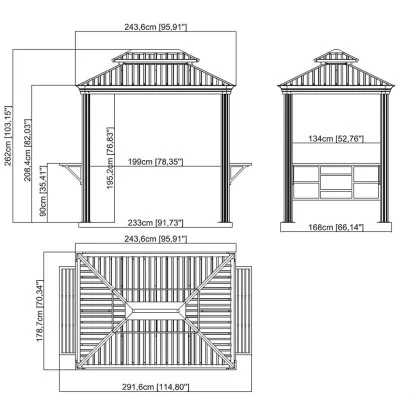 Sojag Grillpavillon Messina BBQ Aluminium 179 Cm X 292 Cm X 262 Cm Anthrazit 10 Sojag Grillpavillon Messina BBQ Aluminium 179 Cm X 292 Cm X 262 Cm Anthrazit – Bild 8