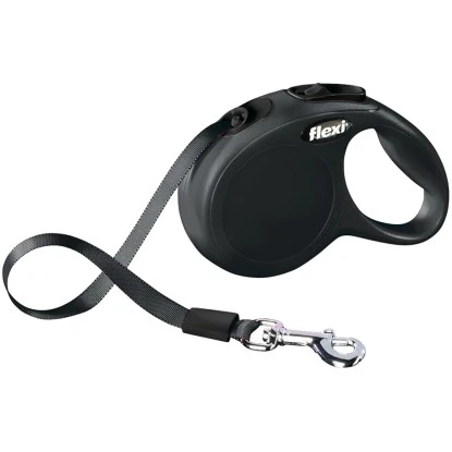 Flexi Gurt-Roll-Leine New Classic Größe XS Schwarz 3 M 3 Flexi Gurt-Roll-Leine New Classic Größe XS Schwarz 3 M