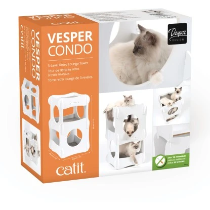 Vesper Condo 3-stöckiger Retro-Lounge-Turm Weiß 8 Vesper Condo 3-stöckiger Retro-Lounge-Turm Weiß – Bild 6