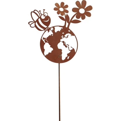 Ferrum Art Design Gartenstab "Happy Planet" Höhe 147 Cm Rostbraun 3 Ferrum Art Design Gartenstab "Happy Planet" Höhe 147 Cm Rostbraun