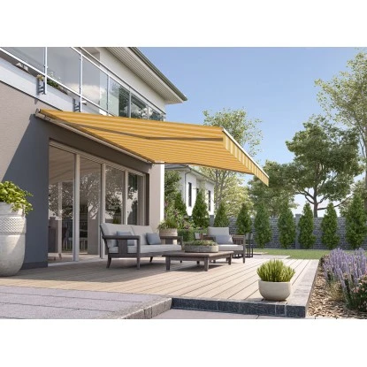 Wismar Gelenkarmmarkise Classic 300 Cm X 200 Cm Gelb-Weiß-Grau 4 Wismar Gelenkarmmarkise Classic 300 Cm X 200 Cm Gelb-Weiß-Grau – Bild 2