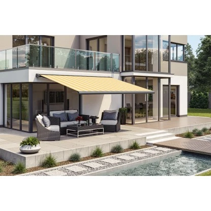 Wismar Kassettenmarkise S-Compact 500 Cm X 150 Cm Gelb-Weiß-Grau 4 Wismar Kassettenmarkise S-Compact 500 Cm X 150 Cm Gelb-Weiß-Grau – Bild 2