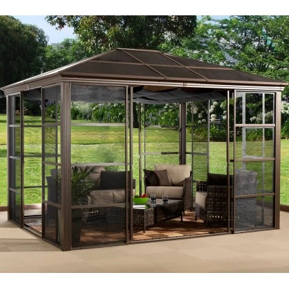 Sojag Aluminium Pavillon Castel 10 X 12 Bronze 298 Cm X 362 Cm X 283 Cm 3 Sojag Aluminium Pavillon Castel 10 X 12 Bronze 298 Cm X 362 Cm X 283 Cm