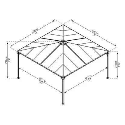 Palram - Canopia Gartenpavillon Palermo 4.3 X 4.3 Anthrazit 5 Palram - Canopia Gartenpavillon Palermo 4.3 X 4.3 Anthrazit – Bild 3