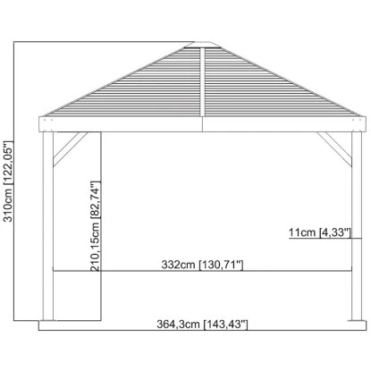 Sojag Aluminium Pavillon South Beach 12 X 12 Anthrazit 363 Cm X 363 Cm X 310 Cm 7 Sojag Aluminium Pavillon South Beach 12 X 12 Anthrazit 363 Cm X 363 Cm X 310 Cm – Bild 5