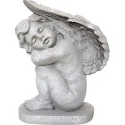 Deko-Figur Engel Sitzend Blick Links 38 Cm