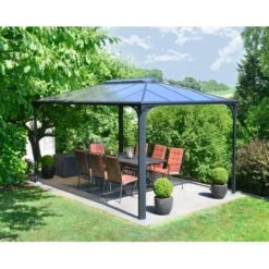 Palram - CanopiaMartinique 3 X 4.3 GartenPavillon Anthrazit Inkl. LED Set -Doppler Verkäufe 2024 2971661 2