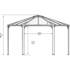 Palram - CanopiaMonaco 4.5 X 3.9 GartenPavillon Anthrazit Inkl. LED Set -Doppler Verkäufe 2024 2971745 1 1