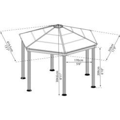Palram - CanopiaRoma 4 X 3.6 GartenPavillon Anthrazit Inkl. LED Set -Doppler Verkäufe 2024 2971810 1 1