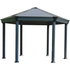 Palram - CanopiaRoma 4 X 3.6 GartenPavillon Anthrazit Inkl. LED Set -Doppler Verkäufe 2024 2971810 2