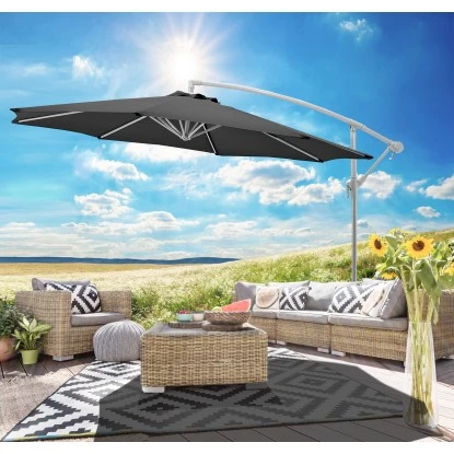 Gartenfreunde Ampelschirm Ø 300 Cm Anthrazit Mit Kurbel 4 Gartenfreunde Ampelschirm Ø 300 Cm Anthrazit Mit Kurbel – Bild 2