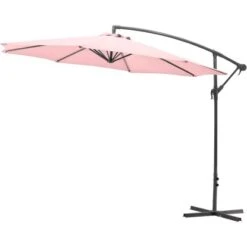 Gartenfreunde Ampelschirm Ø 300 Cm Pastell Rosa Mit Kurbel