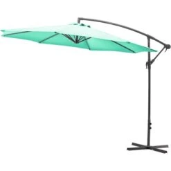 Gartenfreunde Ampelschirm Ø 300 Cm Pastell Grün Mit Kurbel