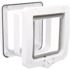 Trixie 4-Wege Freilauftür Mit Tunnel 20 Cm × 22 Cm Weiß