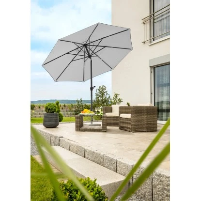 Schneider Schirme Marktschirm Ø 300 Cm Silbergrau Mit Kurbelmechanik 4 Schneider Schirme Marktschirm Ø 300 Cm Silbergrau Mit Kurbelmechanik – Bild 2