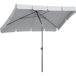 Schneider Schirme Balkonschirm 120 Cm X 225 Cm Silbergrau Mit Push-Up Mechanik