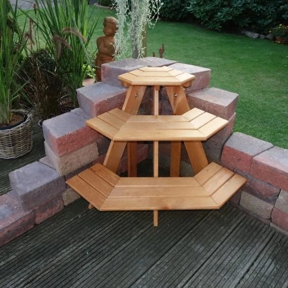 Blumentreppe Eckelement 3-stufig Honigbraun 3 Blumentreppe Eckelement 3-stufig Honigbraun