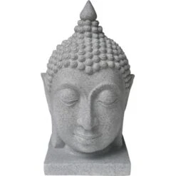 Dekofigur Buddha-Kopf 55 Cm Grau