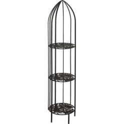 Pflanzenregal Monstera Mit Rankgitter Metall Ø 29,5 Cm X 130 Cm Anthrazit