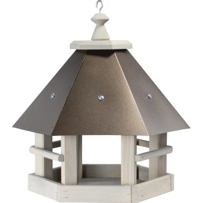 Vogelhaus Metalldach Kupferfarben Kiefernholz Grau 3 Vogelhaus Metalldach Kupferfarben Kiefernholz Grau