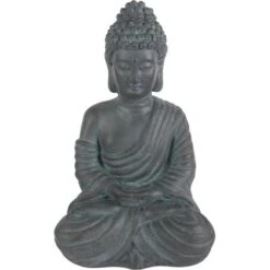 Gartenfigur Buddha 40 Cm X 25 Cm Grau