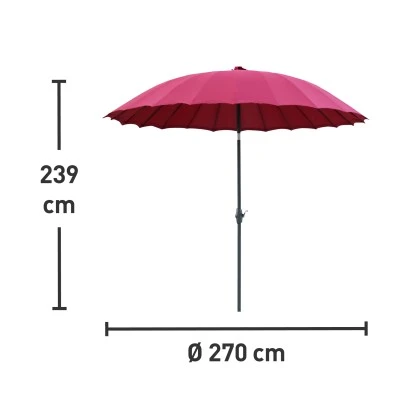 Marktschirm Limon Ø 270 Cm Burgund Mit Kurbel 6 Marktschirm Limon Ø 270 Cm Burgund Mit Kurbel – Bild 4