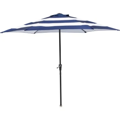 Marktschirm Honolulu Ø 300 Cm Blau-Weiß Mit Kurbel 3 Marktschirm Honolulu Ø 300 Cm Blau-Weiß Mit Kurbel