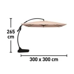 Ampelschirm Peoria 300 Cm X 300 Cm Beige Mit Kurbel -Doppler Verkäufe 2024 4048124992906 VM01 091019