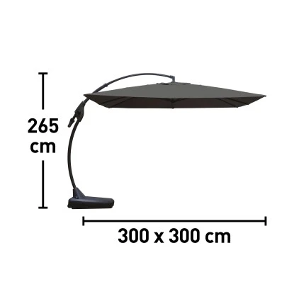 Ampelschirm Peoria 300 Cm X 300 Cm Anthrazit Mit Kurbel 6 Ampelschirm Peoria 300 Cm X 300 Cm Anthrazit Mit Kurbel – Bild 4