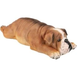 Deko-Figur Hund Liegend Aus Polyresin 60 Cm X 24 Cm X 15 Cm Dunkelbraun