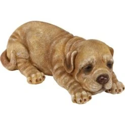Deko-Figur Hund Liegend Aus Polyresin 30 Cm X 22 Cm X 9 Cm Braun