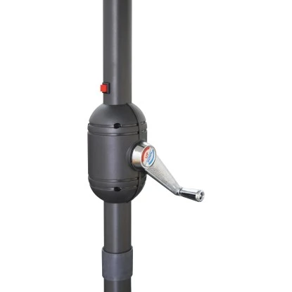 Sonnenschirm Wando Ø 270 Cm Grau Mit Kurbel Und LED-Beleuchtung 16 Sonnenschirm Wando Ø 270 Cm Grau Mit Kurbel Und LED-Beleuchtung – Bild 14