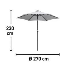 Sonnenschirm Wando Ø 270 Cm Grau Mit Kurbel Und LED-Beleuchtung 20 Sonnenschirm Wando Ø 270 Cm Grau Mit Kurbel Und LED-Beleuchtung -Doppler Verkäufe 2024 4048126055265 50