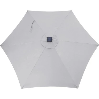 Sonnenschirm Wando Ø 270 Cm Grau Mit Kurbel Und LED-Beleuchtung 8 Sonnenschirm Wando Ø 270 Cm Grau Mit Kurbel Und LED-Beleuchtung – Bild 6