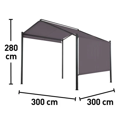 Stahl-Pavillon Bacliff Mit Seitenvorhängen 3 M X 3 M X 2,8 M Anthrazit 6 Stahl-Pavillon Bacliff Mit Seitenvorhängen 3 M X 3 M X 2,8 M Anthrazit – Bild 4