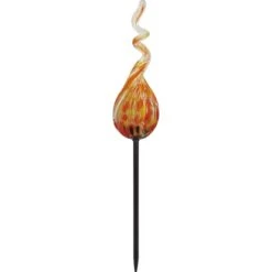 Gartenstecker Glaselement Flamme Orange 98 Cm