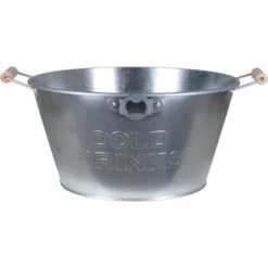 A.H.G. Getränkekühler Cold Drinks Zinkwanne Ø 35 Cm X 17 Cm Silber