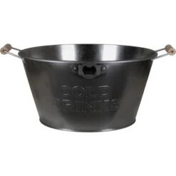 A.H.G. Getränkekühler Cold Drinks Zinkwanne Ø 35 Cm X 17 Cm Schwarz