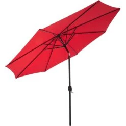 Gartenfreude Marktschirm Ø 300 Cm Rot Mit Kurbelmechanik
