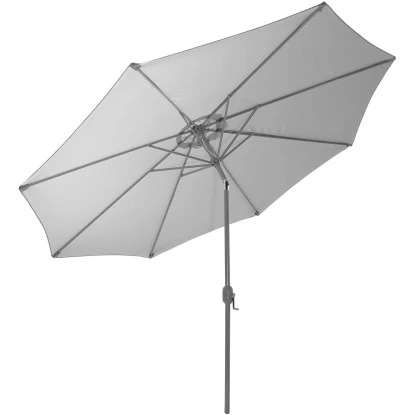 Gartenfreude Marktschirm Ø 270 Cm Grau Mit Kurbelmechanik 3 Gartenfreude Marktschirm Ø 270 Cm Grau Mit Kurbelmechanik