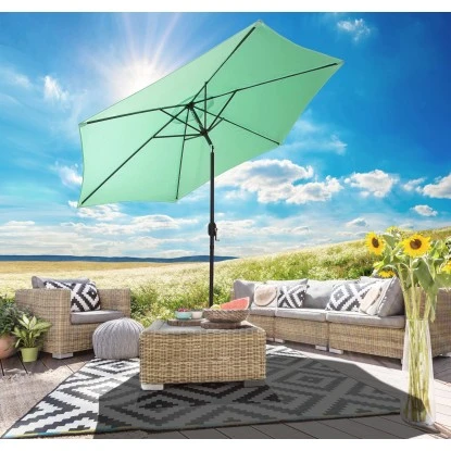 Gartenfreude Marktschirm Ø 270 Cm Grün Mit Kurbelmechanik 4 Gartenfreude Marktschirm Ø 270 Cm Grün Mit Kurbelmechanik – Bild 2