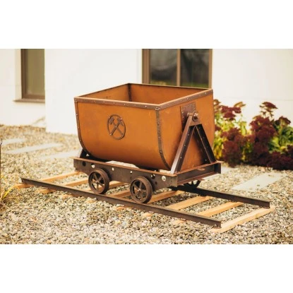 Ferrum Art Design Bergbau Lore Mit Gleis 80 Cm X 170 Cm Rostoptik 4 Ferrum Art Design Bergbau Lore Mit Gleis 80 Cm X 170 Cm Rostoptik – Bild 2