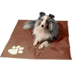 Dobar Große Kühlmatte Für Hunde Mit Pfoten Muster 99,5 X 70 Cm Braun
