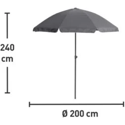 Balkonschirm Hernando Ø 200 Cm Anthrazit Mit Push-Up-Funktion -Doppler Verkäufe 2024 435377 picture 1