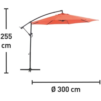 Ampelschirm Alvarado Ø 300 Cm Terracotta Mit Kurbel 5 Ampelschirm Alvarado Ø 300 Cm Terracotta Mit Kurbel – Bild 3