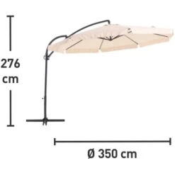 Ampelschirm Cocoa Beach Ø 350 Cm Beige Mit Kurbel -Doppler Verkäufe 2024 435438 picture 1