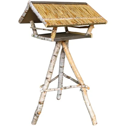 Birkenholz Vogelhaus XL Mit Reetdach 3 Birkenholz Vogelhaus XL Mit Reetdach