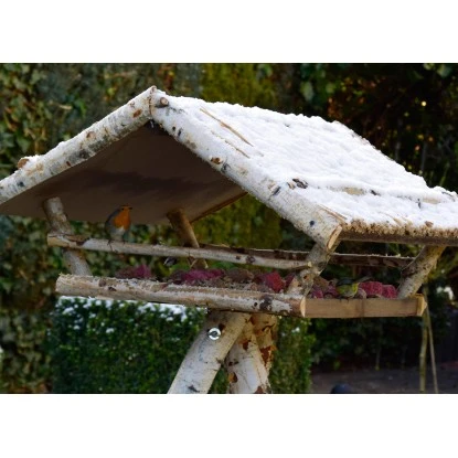 Birkenholz Vogelhaus XL Mit Reetdach 7 Birkenholz Vogelhaus XL Mit Reetdach – Bild 5