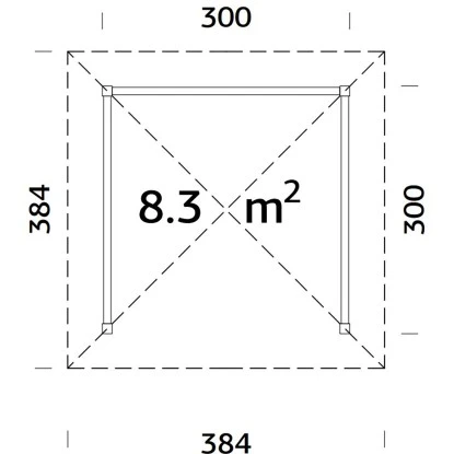 Palmako Holz-Pavillon Bianca 8,3 M² Set 1 Tansparent Tauchgrundiert 4 Palmako Holz-Pavillon Bianca 8,3 M² Set 1 Tansparent Tauchgrundiert – Bild 2