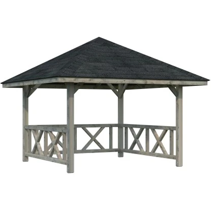Palmako Holz-Pavillon Bianca 8,3 M² Set 1 Grau Tauchgrundiert 3 Palmako Holz-Pavillon Bianca 8,3 M² Set 1 Grau Tauchgrundiert
